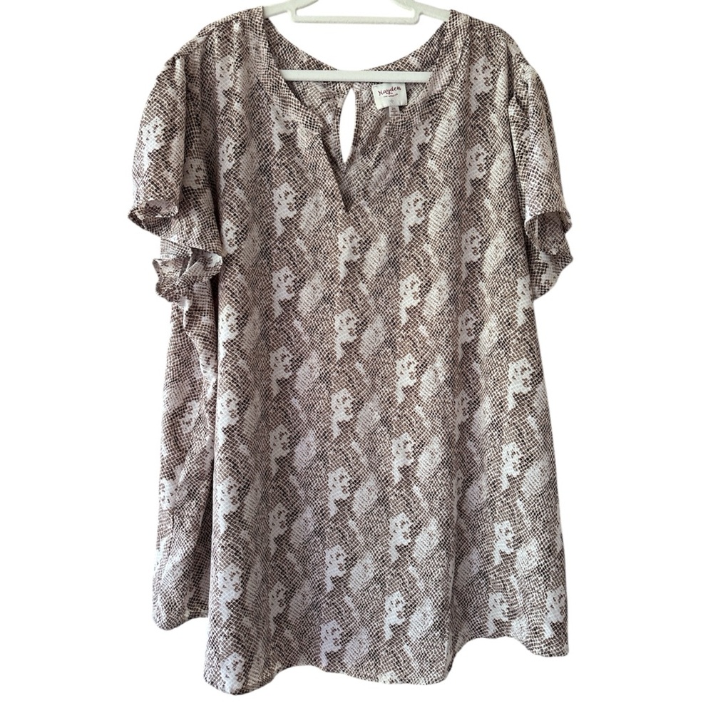 Hayden Los Angeles Women's Snakeskin Patterned Top 2XL